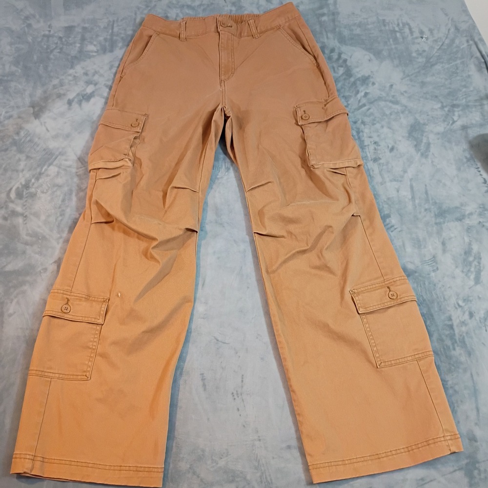 Wild Fable Womens Tan Brown High Rise Wide Leg Cargo Utility Pants Size M